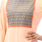 Peach Georgette Printed & Embroidered Kurti; Handicrafts; Kay Kraft; Bangladesh; Fashion; Textiles; Bangladeshi Fashion