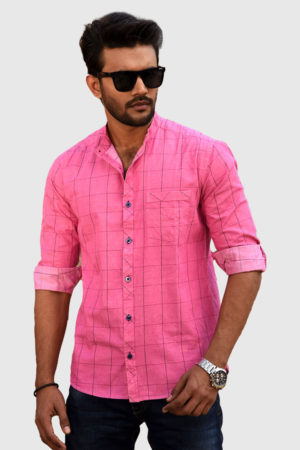 Pink Cotton Tie-dyed Casual Shirt
