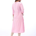 Baby Pink Blended Cotton Embroidered Kurti