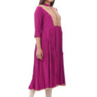 Imperial Purple Linen Printed; Embroidered Kurti; Handicrafts; Kay Kraft; Bangladesh; Fashion; Textiles;