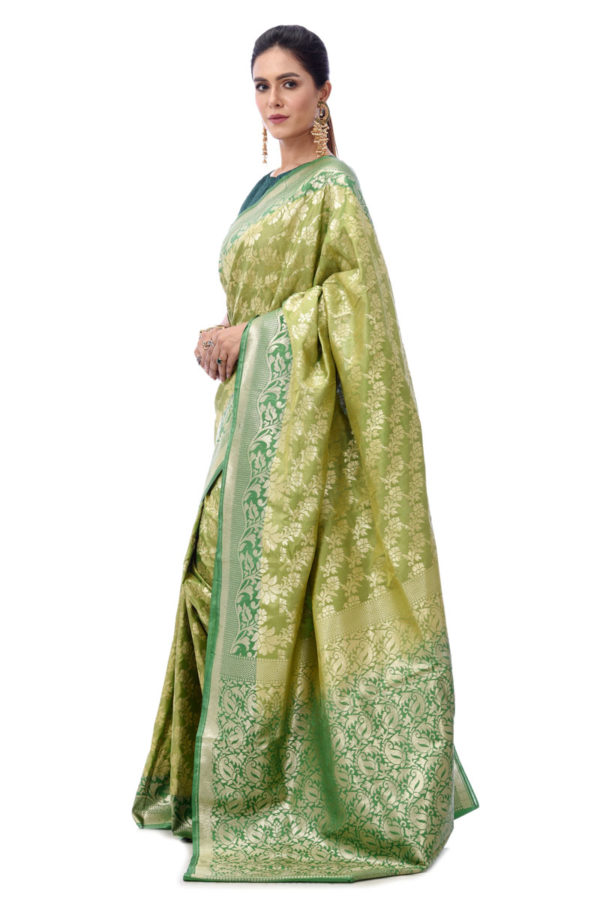 Olive Green Katan Saree; Handicrafts; Kay Kraft; Bangladesh; Fashion; Textiles; Bangladeshi Fashion; Handicrafts; Kay Kraft; Bangladesh; Fashion; Textiles; Bangladeshi Fashion
