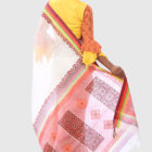 Off White Cotton Printed & Embroidered Saree