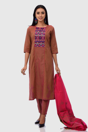 Cotton Printed Embroidered Salwar Kameez; Handicrafts; Kay Kraft; Bangladesh; Fashion; Textiles; Bangladeshi Fashion