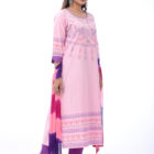 Baby Pink Cotton Printed & Tie-dyed Salwar Kameez
