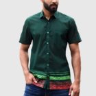 Green Printed & Embroidered Casual Shirt