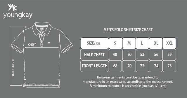 KK-Men's polo shirt size chart