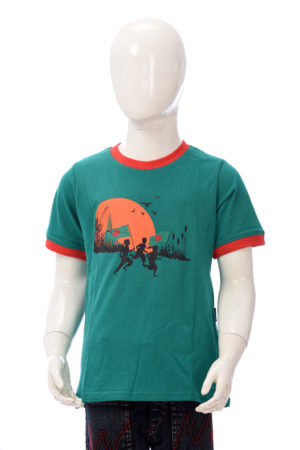Green Cotton Printed T-Shirt for Boys