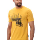 Dark Yellow Cotton Printed T-Shirt