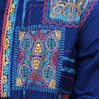 Blue Cotton Printed & Hand Embroidered Panjabi for Junior Boys
