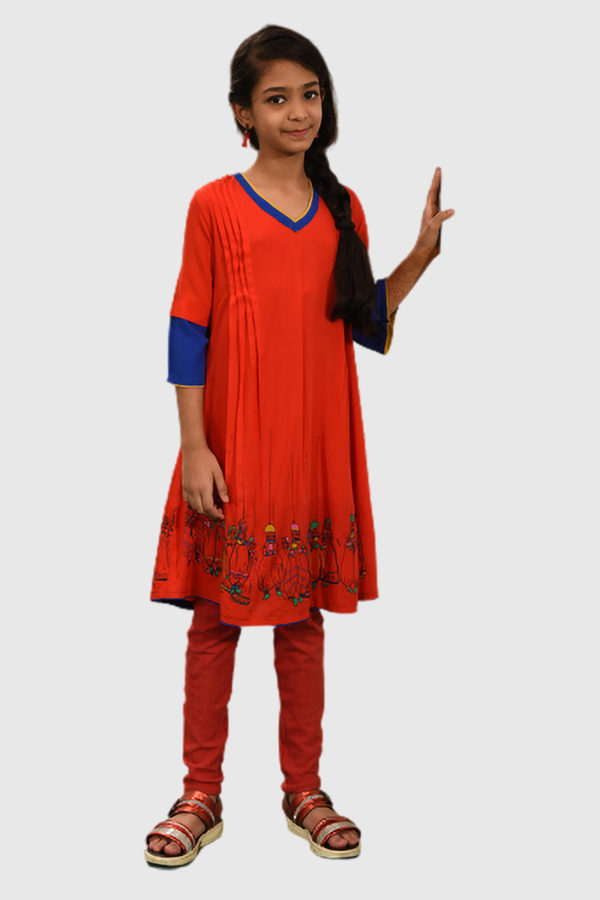 Linen Printed Top for Junior Girls; Handicrafts; Kay Kraft; Bangladesh; Fashion; Textiles; Bangladeshi Fashion