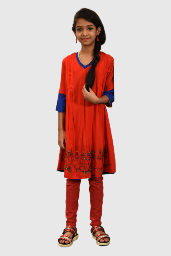 Linen Printed Top for Junior Girls; Handicrafts; Kay Kraft; Bangladesh; Fashion; Textiles; Bangladeshi Fashion