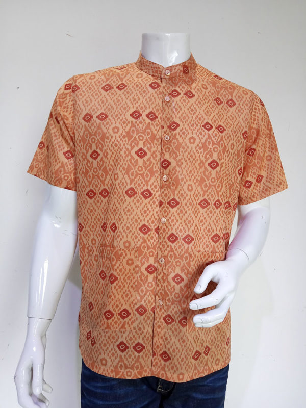 Brick Red Cotton Printed Fatua; Handicrafts; Kay Kraft; Bangladesh; Fashion; Textiles; Bangladeshi Fashion