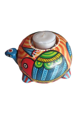 Hand Painted Clay Candle Stand; Handicrafts; Kay Kraft; Bangladesh; Fashion; Textiles; Bangladeshi Fashion
