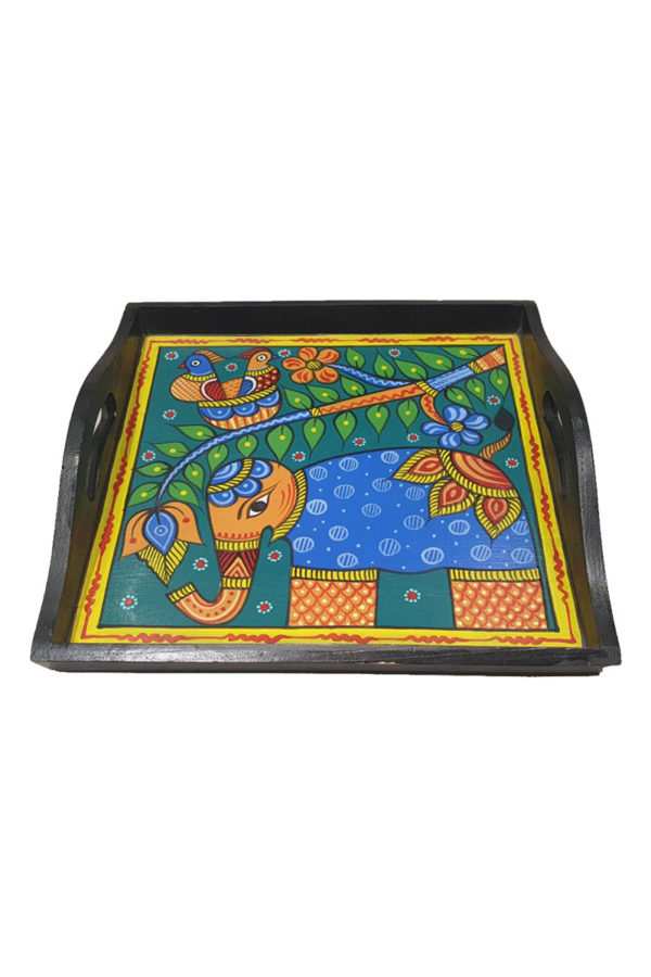 Hand Painted Tea Tray; Handicrafts; Kay Kraft; Bangladesh; Fashion; Textiles; Bangladeshi Fashion