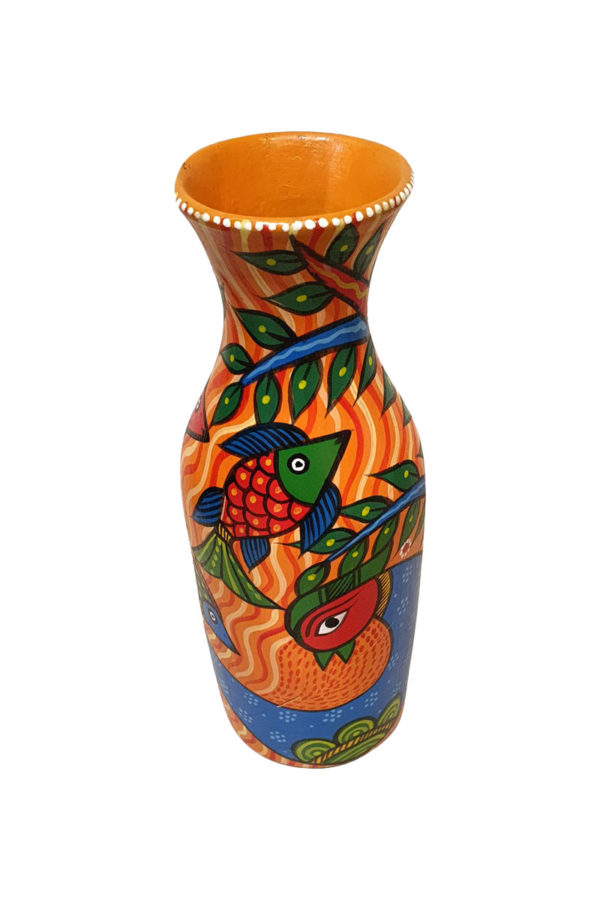Hand Painted Clay Flower Vase; Handicrafts; Kay Kraft; Bangladesh; Fashion; Textiles; Bangladeshi Fashion