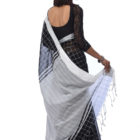 Black Half Silk Saree; Handicrafts; Kay Kraft; Bangladesh; Fashion; Textiles; Bangladeshi Fashion; Handicrafts; Kay Kraft; Bangladesh; Fashion; Textiles; Bangladeshi Fashion