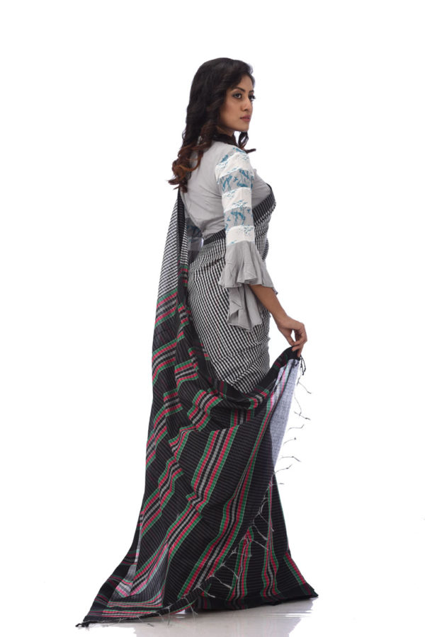 Ash Half Silk Saree; Handicrafts; Kay Kraft; Bangladesh; Fashion; Textiles; Bangladeshi Fashion; Handicrafts; Kay Kraft; Bangladesh; Fashion; Textiles; Bangladeshi Fashion