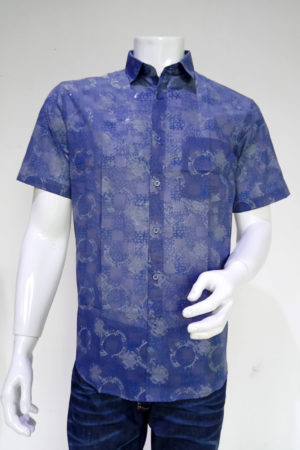 Dark Smoke Cotton Printed Casual Shirt; Handicrafts; Kay Kraft; Bangladesh; Fashion; Textiles; Bangladeshi Fashion