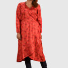 Coral Red Linen Kurti; Handicrafts; Kay Kraft; Bangladesh; Fashion; Textiles; Bangladeshi Fashion