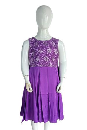 Lavender Silk Frock for Junior Girls; Kay Kraft; Bangladesh; Girls Dress