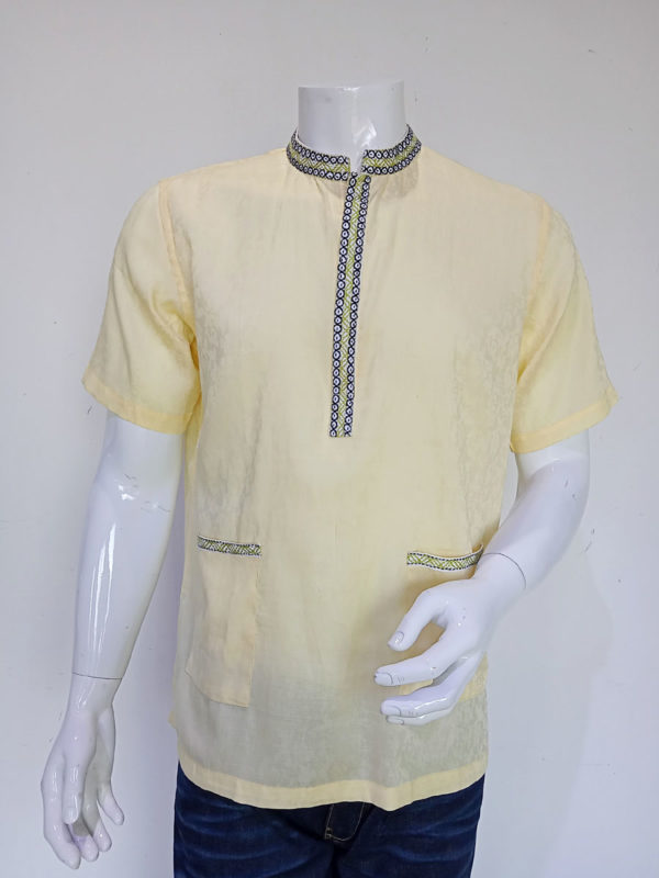 Cream Cotton Hand Embroidered Fatua; Handicrafts; Kay Kraft; Bangladesh; Fashion; Textiles; Bangladeshi Fashion