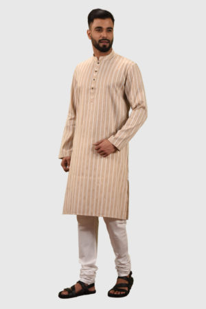 Off White Cotton Panjabi; Handicrafts; Kay Kraft; Bangladesh; Fashion; Textiles;