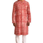 Pale Onion Linen Printed with Tie-Dyed Panjabi; Handicrafts; Kay Kraft; Bangladesh; Fashion; Textiles;