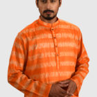 Orange Cotton Tie-Dyed Panjabi; Handicrafts; Kay Kraft; Bangladesh; Fashion; Textiles;