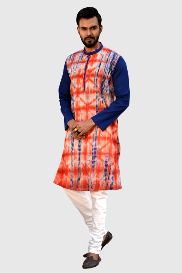 Multicolor Cotton Tie-Dyed Panjabi; Handicrafts; Kay Kraft; Bangladesh; Fashion; Textiles;