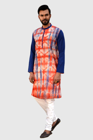 Multicolor Cotton Tie-Dyed Panjabi; Handicrafts; Kay Kraft; Bangladesh; Fashion; Textiles;