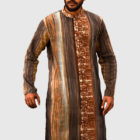 Coffee Cotton Tie-Dyed Panjabi; Handicrafts; Kay Kraft; Bangladesh; Fashion; Textiles;