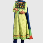 Parrot Green Linen Printed & Hand Embroidered Salwar Kameez; Handicrafts; Kay Kraft; Bangladesh; Fashion; Textiles; Bangladeshi Fashion