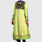 Parrot Green Linen Printed & Hand Embroidered Salwar Kameez; Handicrafts; Kay Kraft; Bangladesh; Fashion; Textiles; Bangladeshi Fashion