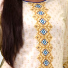 Cream Cotton Printed & Embroidered Salwar Kameez; Handicrafts; Kay Kraft; Bangladesh; Fashion; Textiles; Bangladeshi Fashion