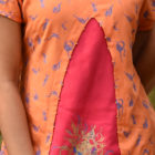 Orange Linen Printed Top with Skirt; Handicrafts; Kay Kraft; Bangladesh; Fashion; Textiles; Bangladeshi Fashion