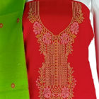 Maroon Half Silk Handloom Cotton Salwar Kameez Set; Kay Kraft; Bangladesh