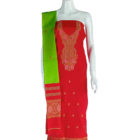 Maroon Half Silk Handloom Cotton Salwar Kameez Set; Kay Kraft; Bangladesh