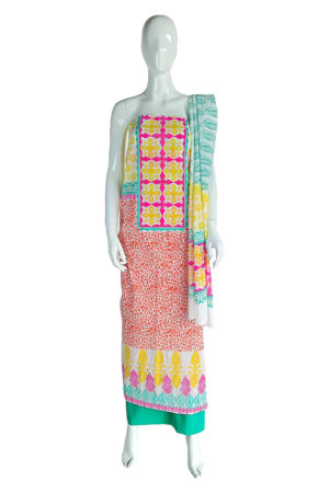 Off White Handloom Cotton Salwar Kameez Set; Women's Dress; Kay Kraft; Bangladesh