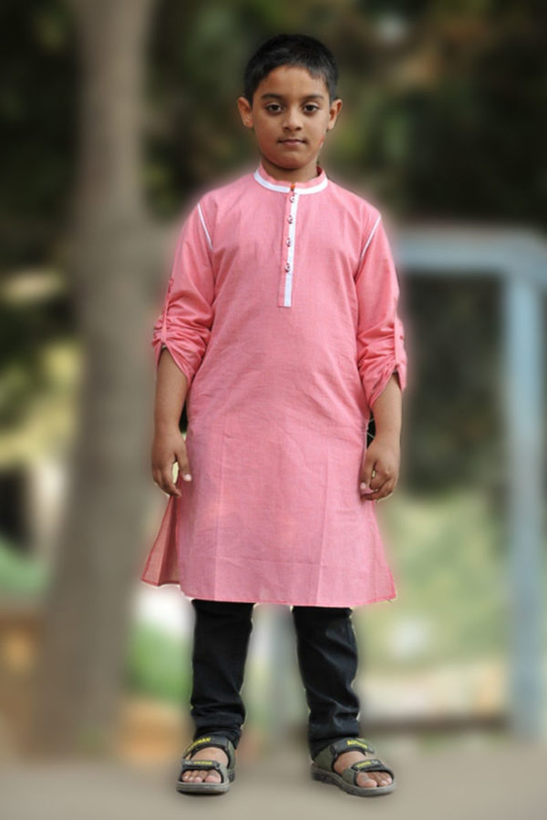 Pink Cotton Emroidered Panjabi for Boys; Handicrafts; Kay Kraft; Bangladesh; Fashion; Textiles; Bangladeshi Fashion