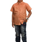 Brown Cotton Printed Casual Shirt for Boys; Handicrafts; Kay Kraft; Bangladesh; Fashion; Textiles; Bangladeshi Fashion