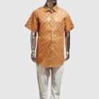 Brown Cotton Printed Casual Shirt for Junior Boys; Handicrafts; Kay Kraft; Bangladesh; Fashion; Textiles; Bangladeshi Fashion