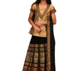 Golden Linen Printed & Tie-Dyed Lehenga for Junior Girls; Handicrafts; Kay Kraft; Bangladesh; Fashion; Textiles; Bangladeshi Fashion