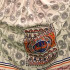Neon Orange Linen Printed Top with Skirt for Junior Girls; Handicrafts; Kay Kraft; Bangladesh; Fashion; Textiles; Bangladeshi Fashion