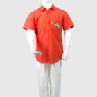 Kay Kraft Cotton Printed Orange Casual Shirt for Boys