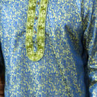 Blue Karchupi Ornamented Cotton Panjabi