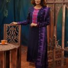 Dark Blue Cotton Embroidered Salwar Kameez Set