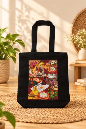 Black Canvas Cotton Tote Bag
